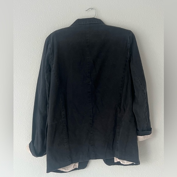 || ESLEY DISTRESSED BLAZER || BLACK with PINK LINING || - Picture 2 of 5